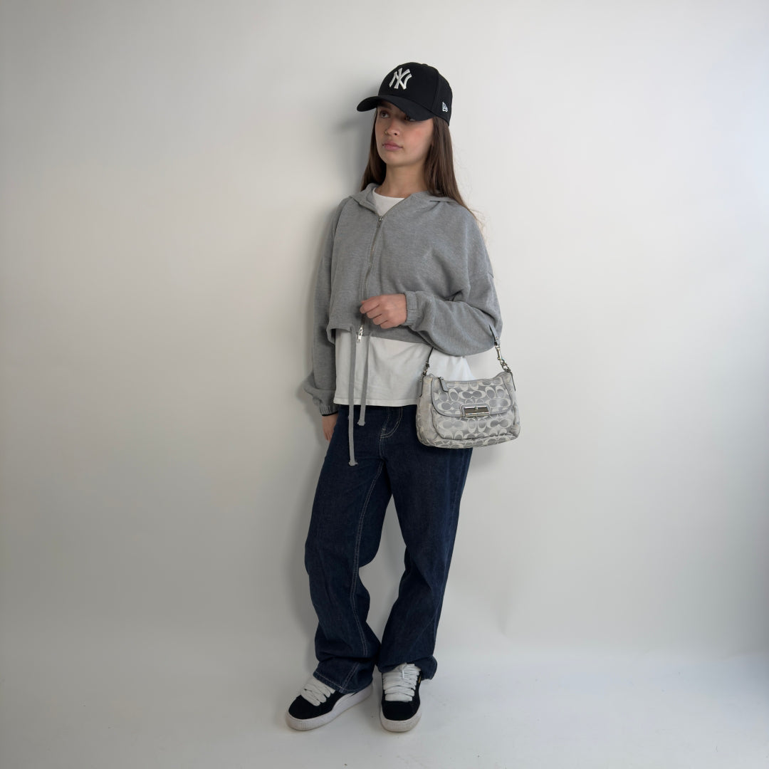 Coach Handbag Signature silver &amp; white