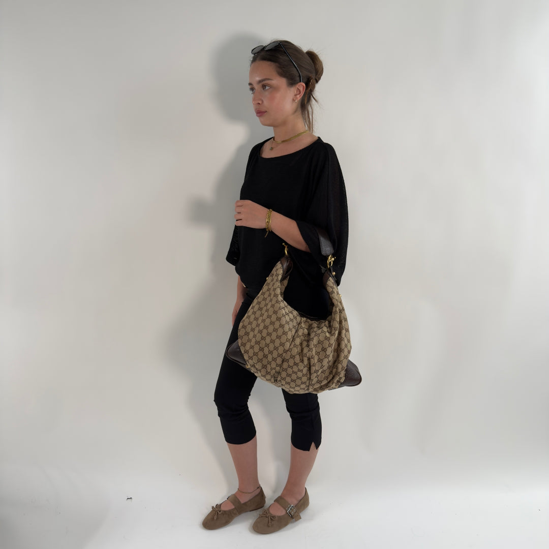 Gucci Schultertasche Jockey Hobo large