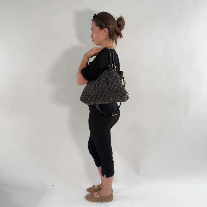 Louis Vuitton Neo Cabby MM Denim Handbag
