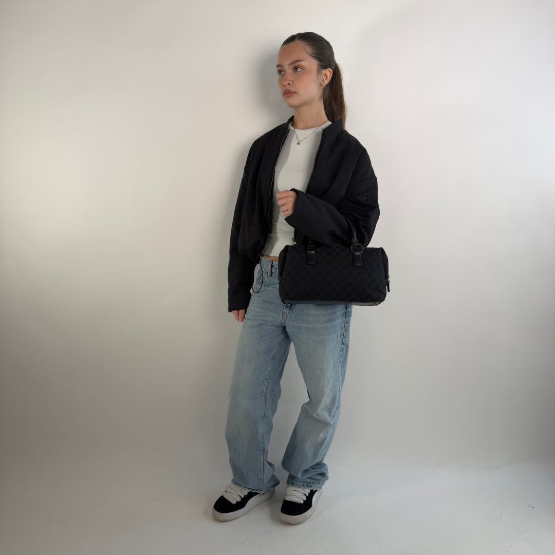 Gucci handbag Abbey with black leather details monogram black