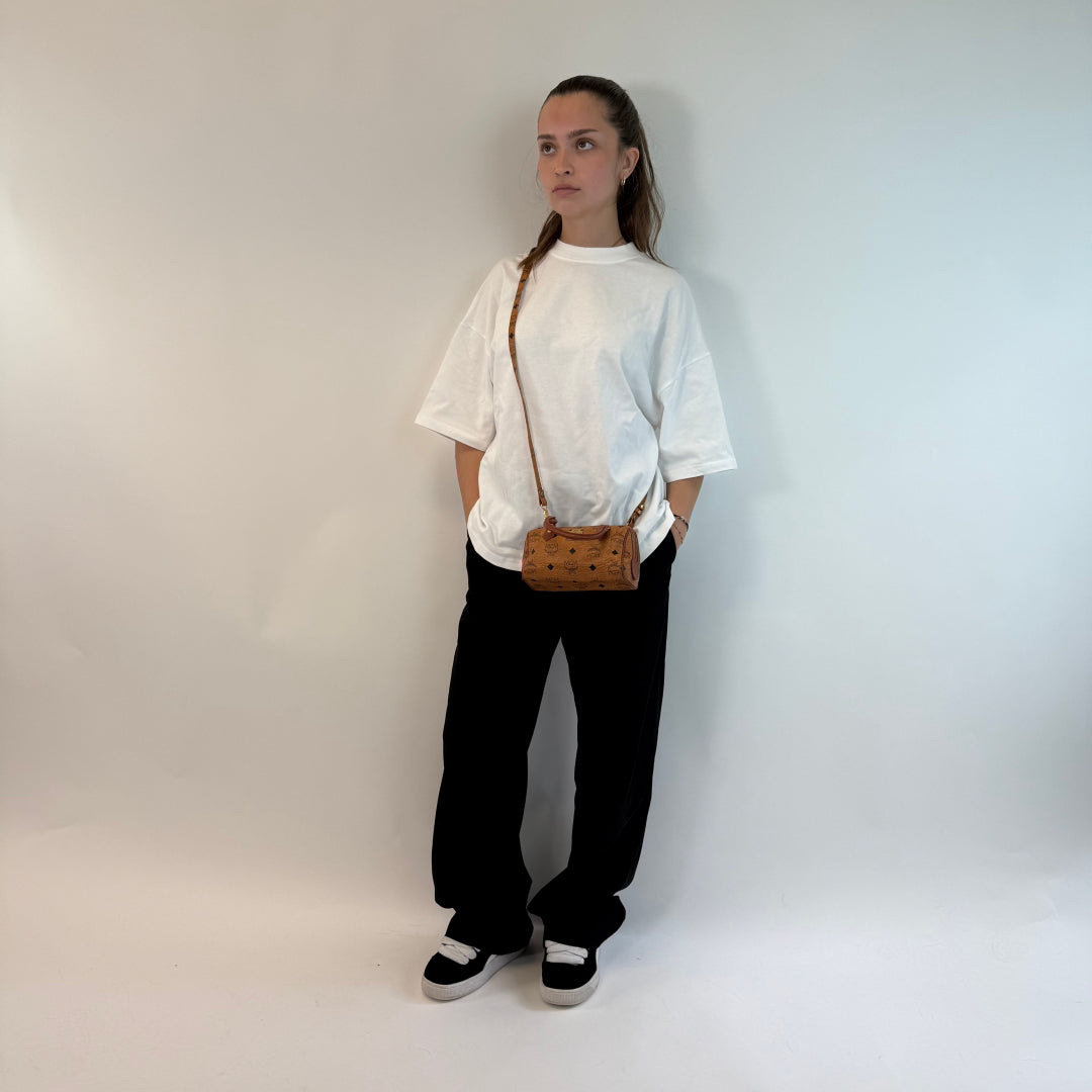 MCM handbag mini Boston visetos brown