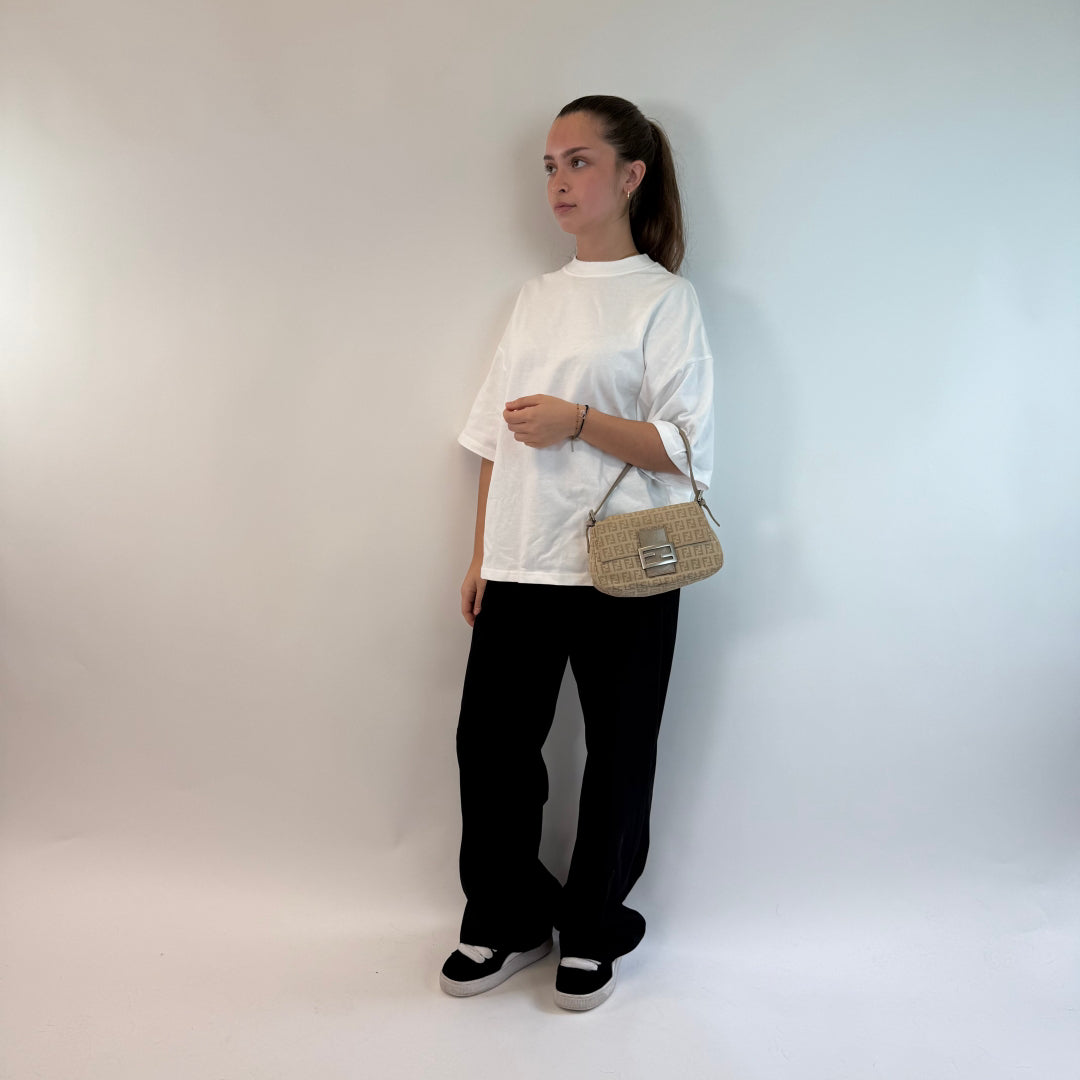 Fendi Handtasche Mini Mamma Baguette khaki & beige