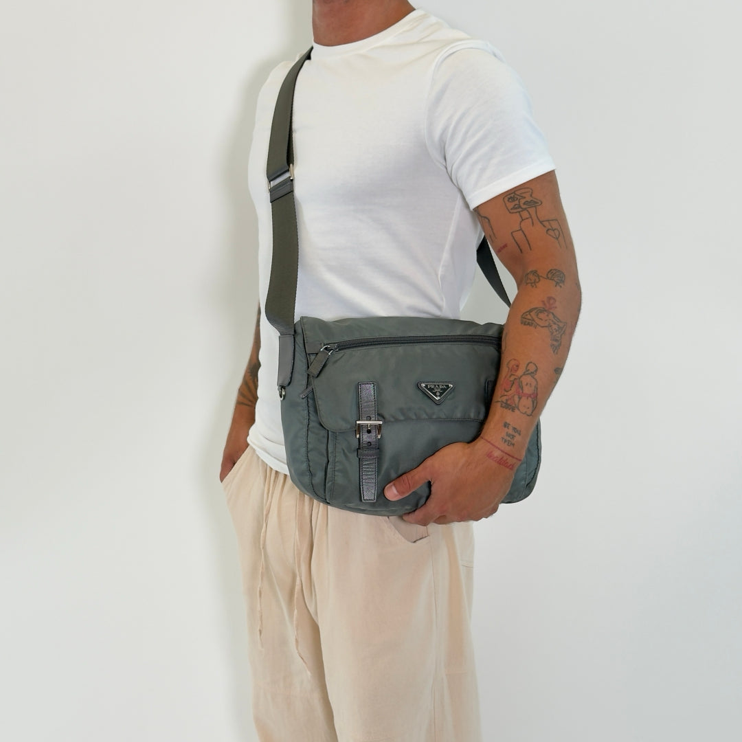 Prada Two-Buckle Messenger Bag