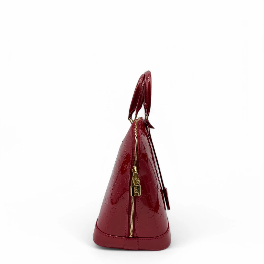 Louis Vuitton handbag Alma GM Vernis red