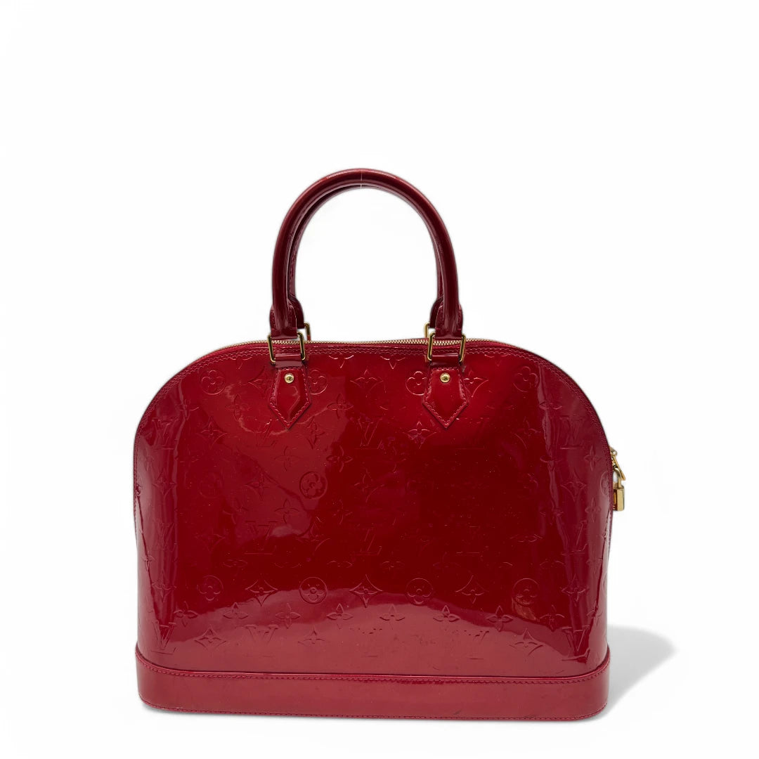 Louis Vuitton handbag Alma GM Vernis red