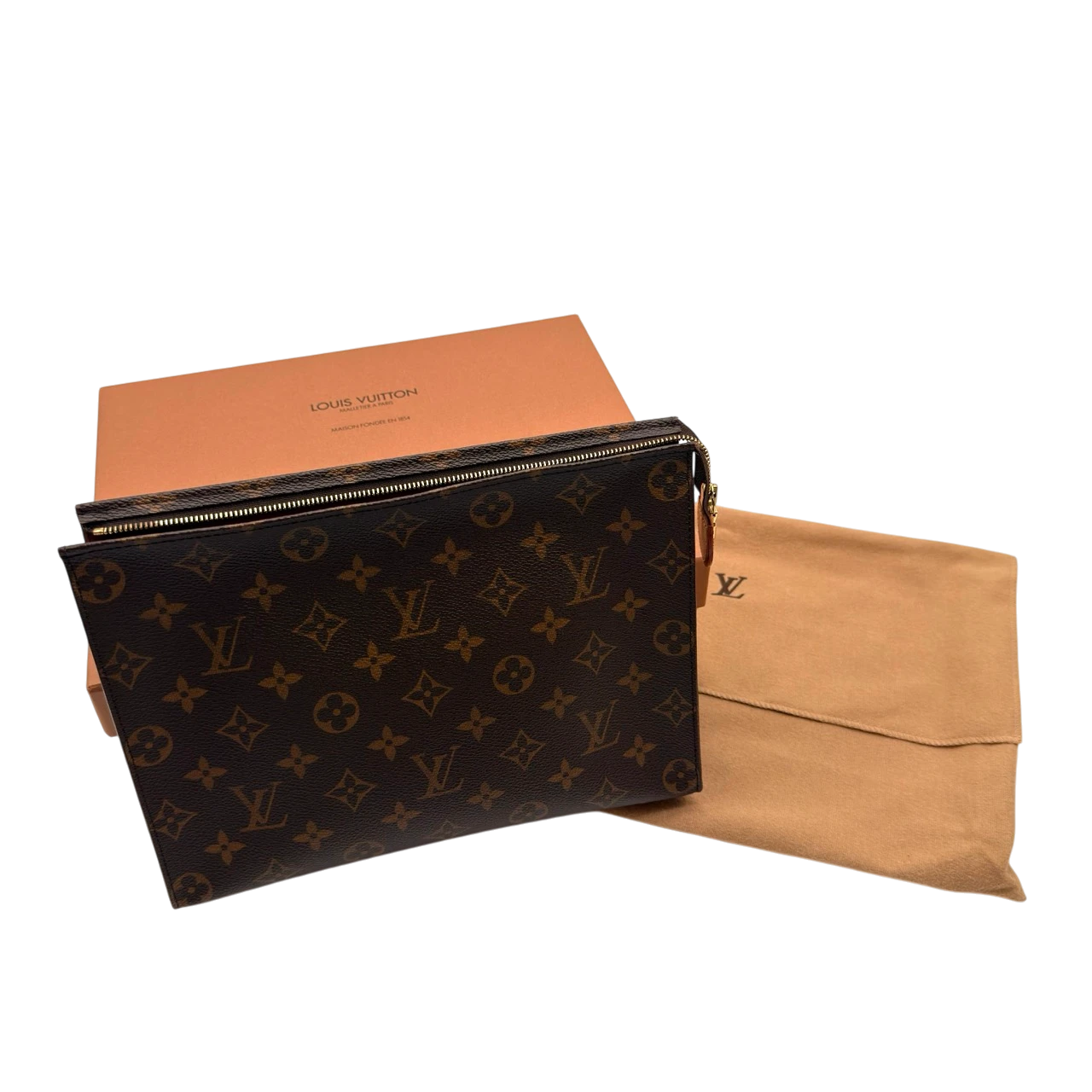 Louis Vuitton Clutch Poche Toilette 26 monogram braun