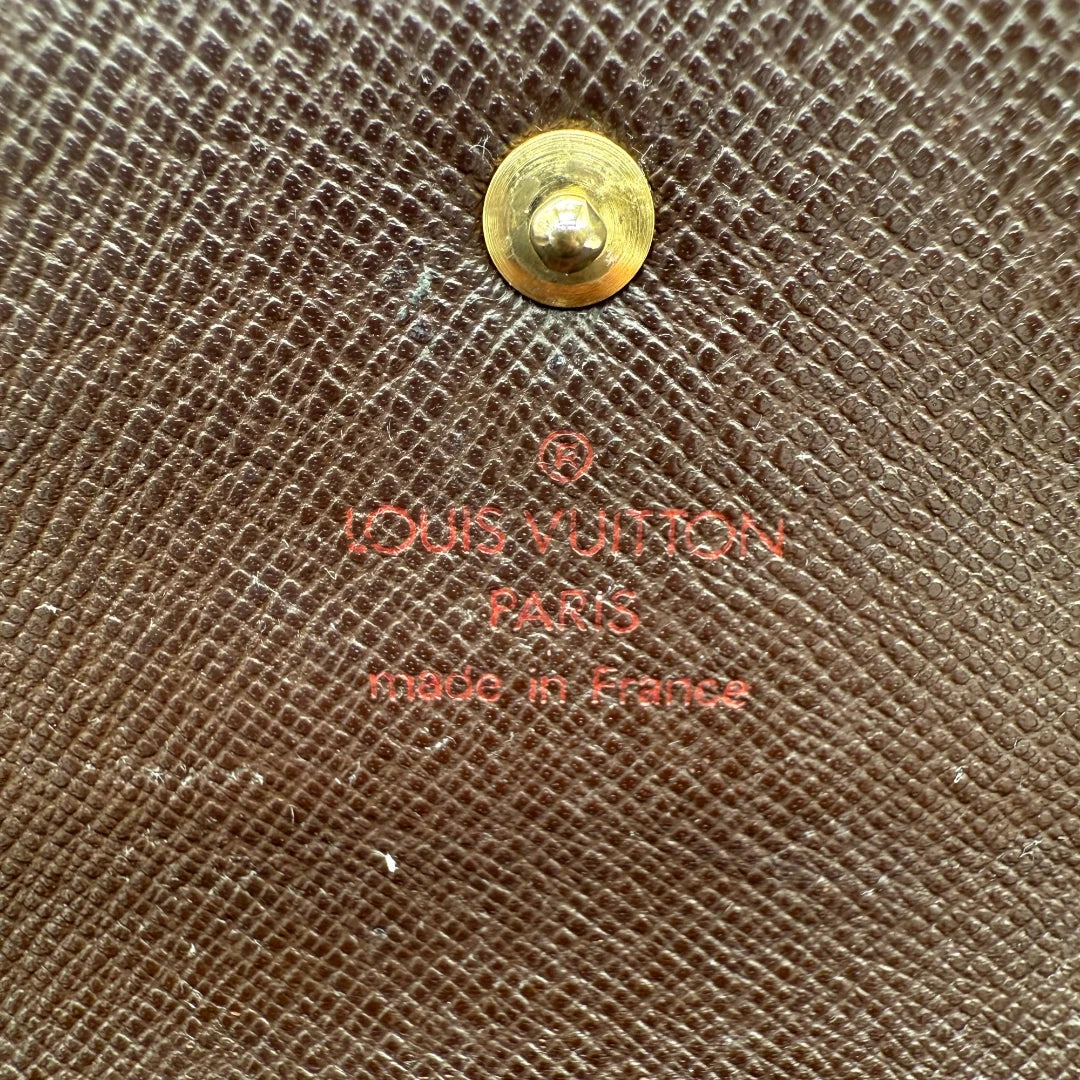 Louis Vuitton Geldbeutel Porte-Tresor International Damier Ebene braun