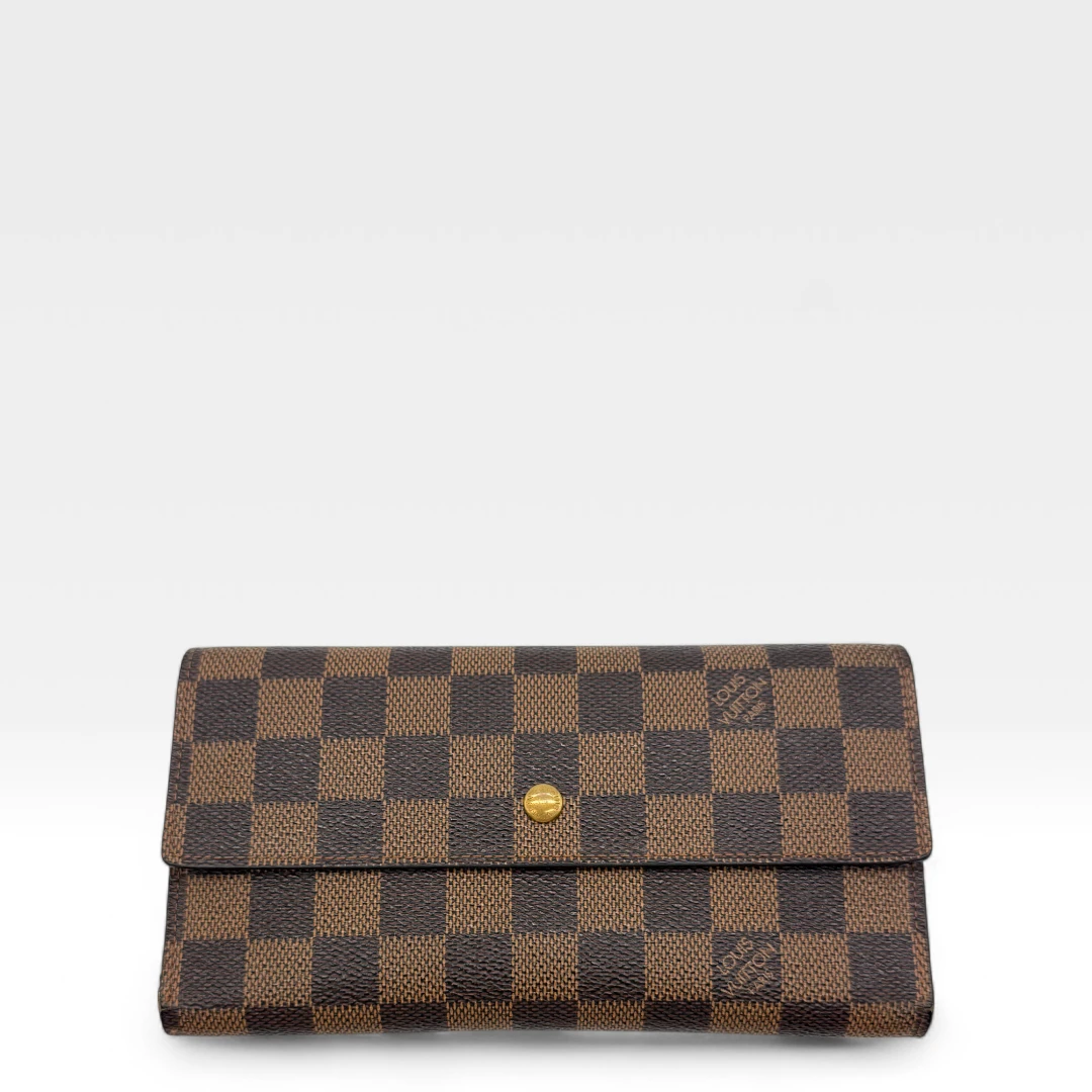 Louis Vuitton Geldbeutel Porte-Tresor International Damier Ebene braun
