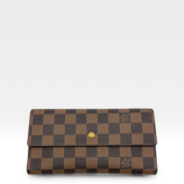 Louis Vuitton Geldbeutel Porte-Tresor International Damier Ebene braun