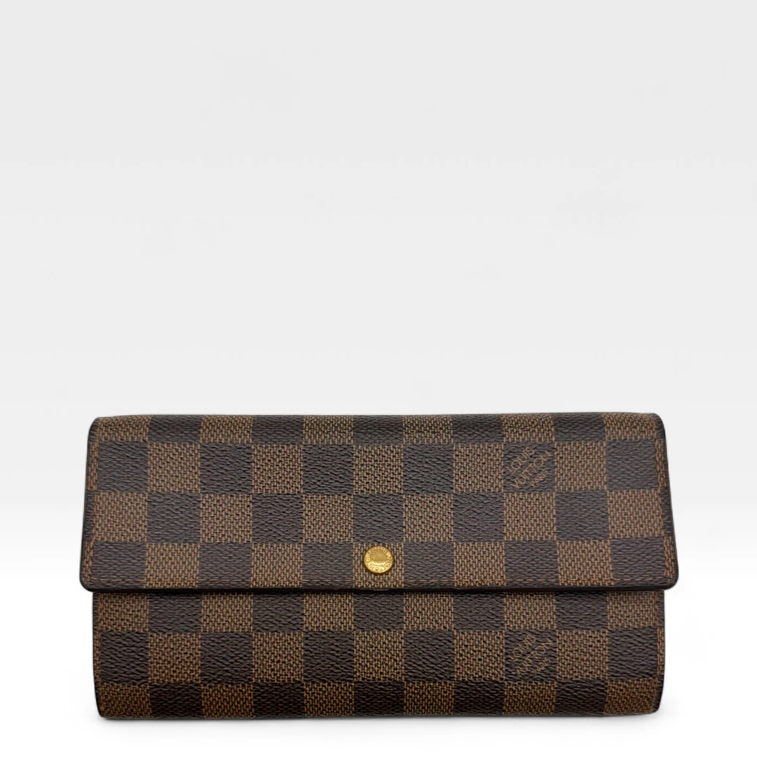 Louis Vuitton Geldbeutel Sarah Bifold länglich Damier Ebene braun