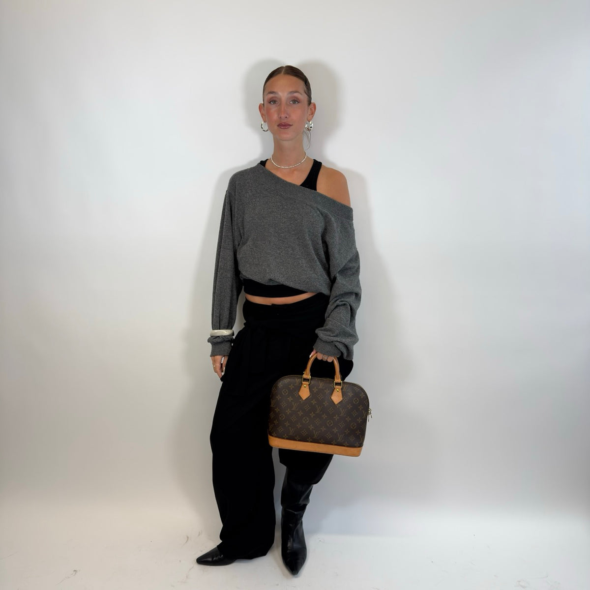 Louis Vuitton Handtasche Alma monogram braun