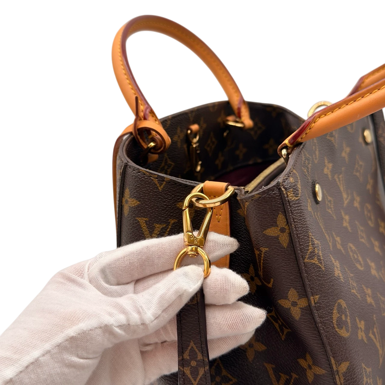 Louis Vuitton Handtasche Montaigne MM mit Schultergurt monogram braun