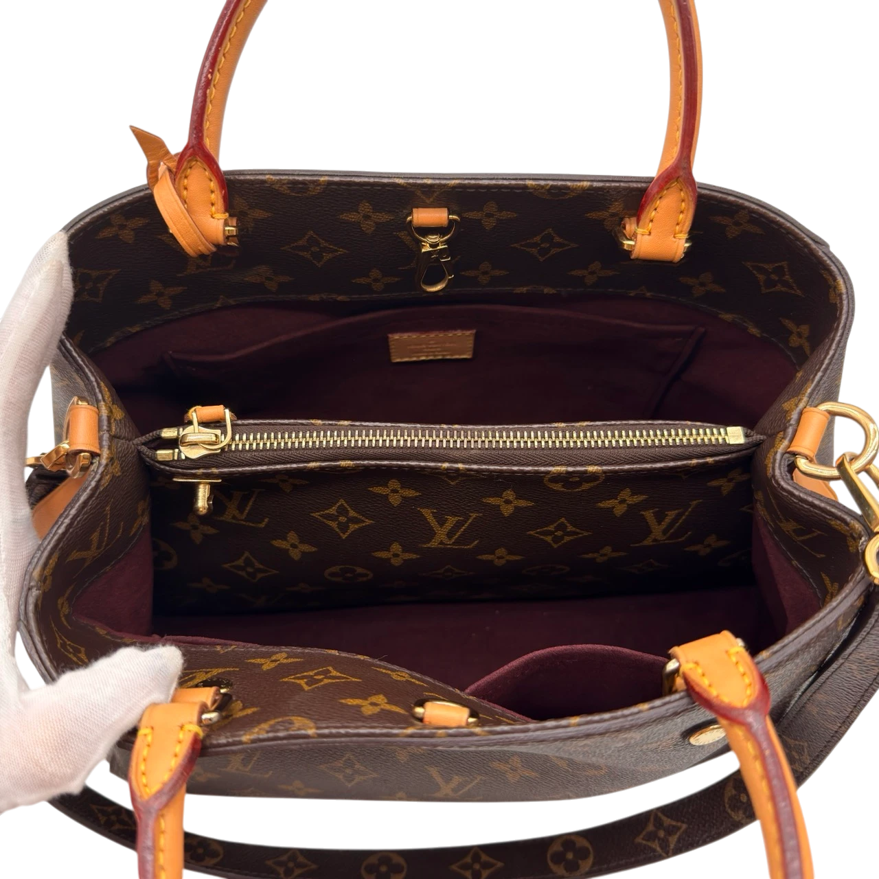 Louis Vuitton Handtasche Montaigne MM mit Schultergurt monogram braun