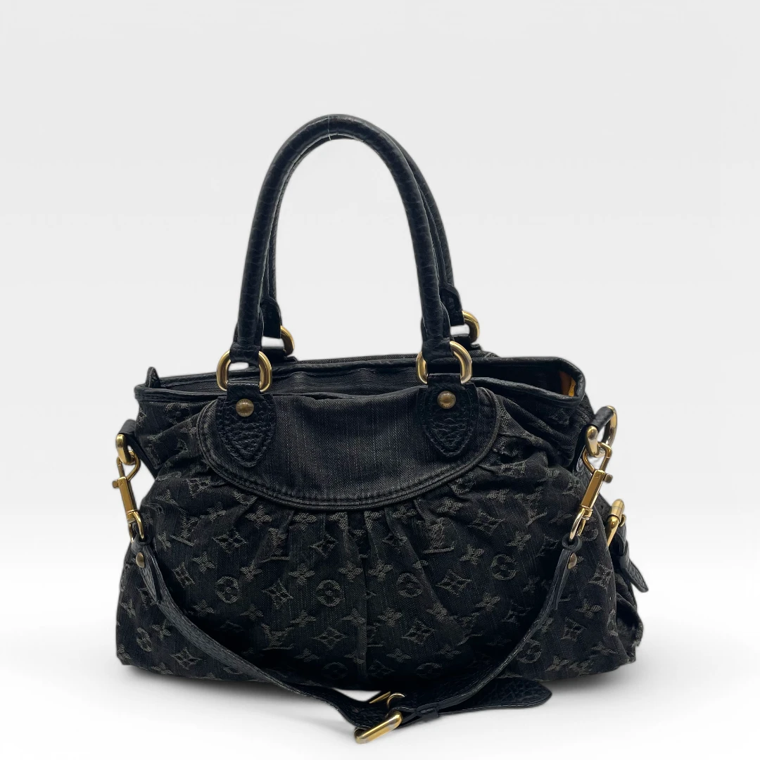 Louis Vuitton handbag Neo Cabby MM Denim monogram grey / black