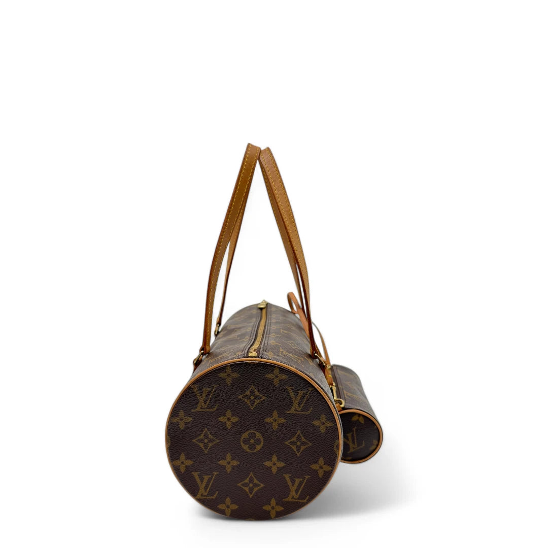 Louis Vuitton handbag Papillon 30 with extra pocket monogram brown