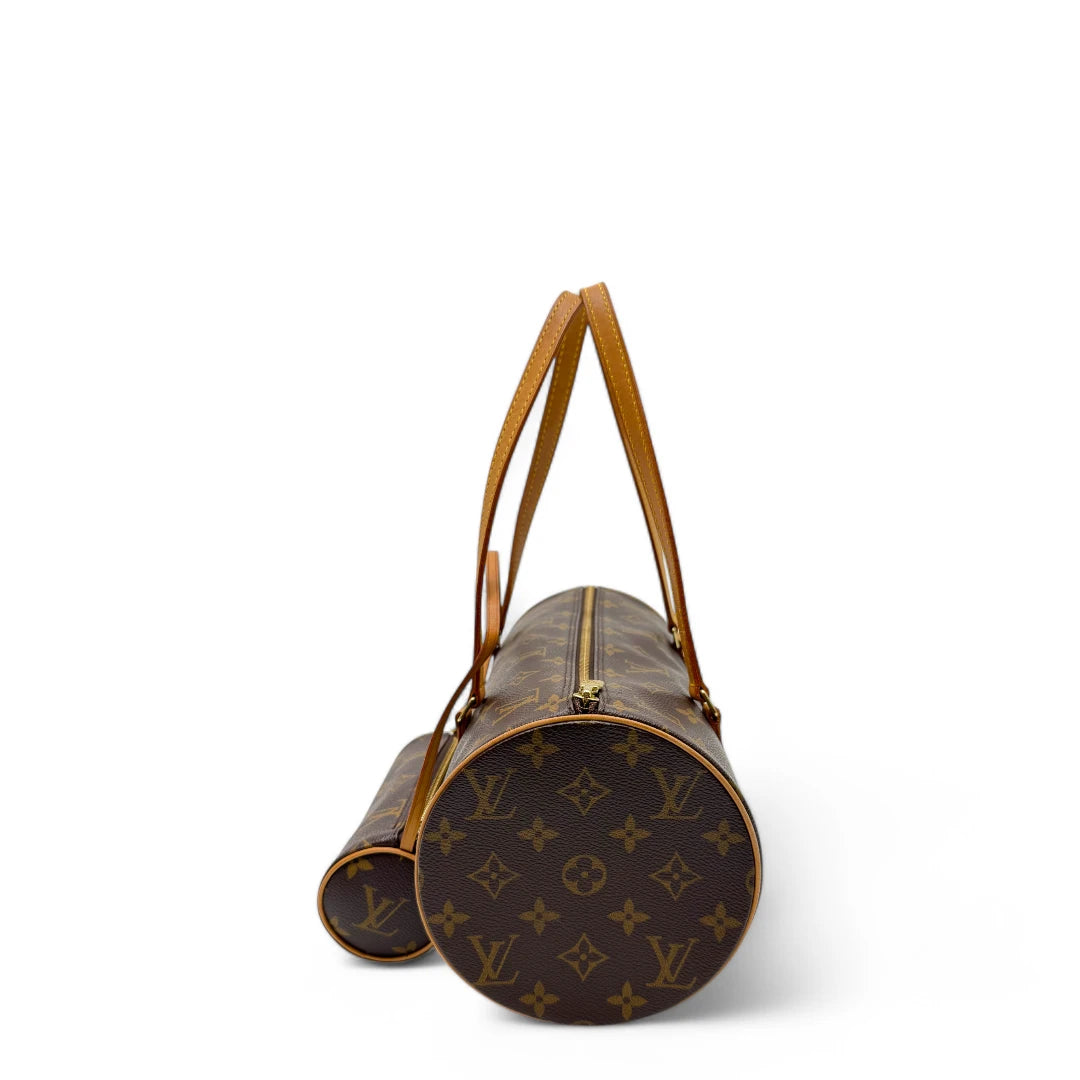 Louis Vuitton handbag Papillon 30 with extra pocket monogram brown