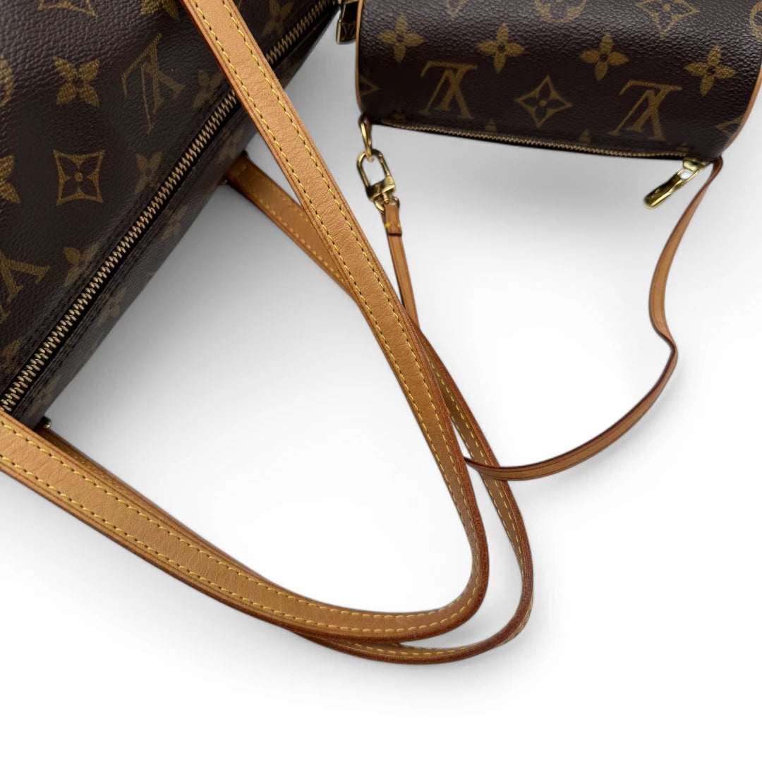 Louis Vuitton handbag Papillon 30 with extra pocket monogram brown
