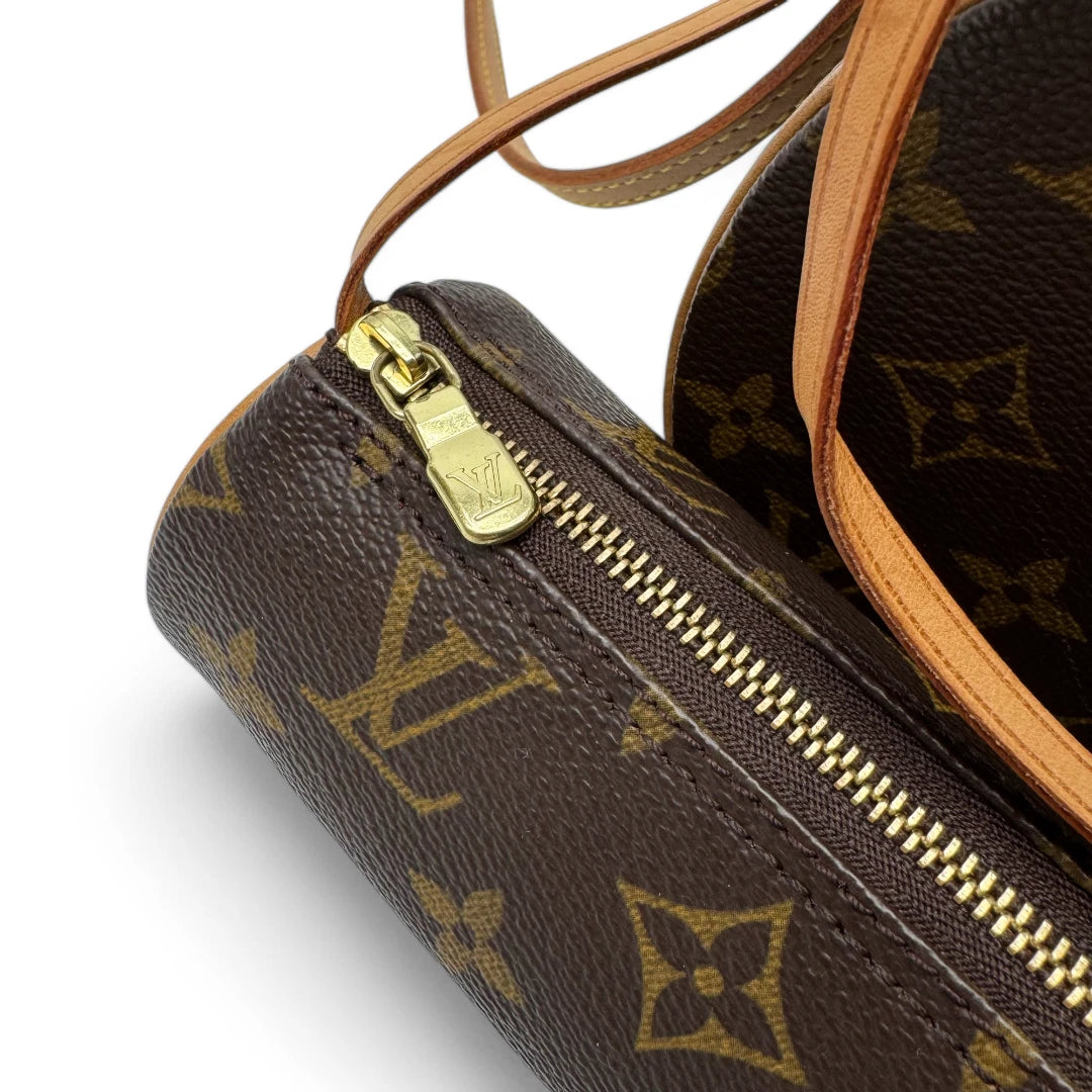 Louis Vuitton handbag Papillon 30 with extra pocket monogram brown