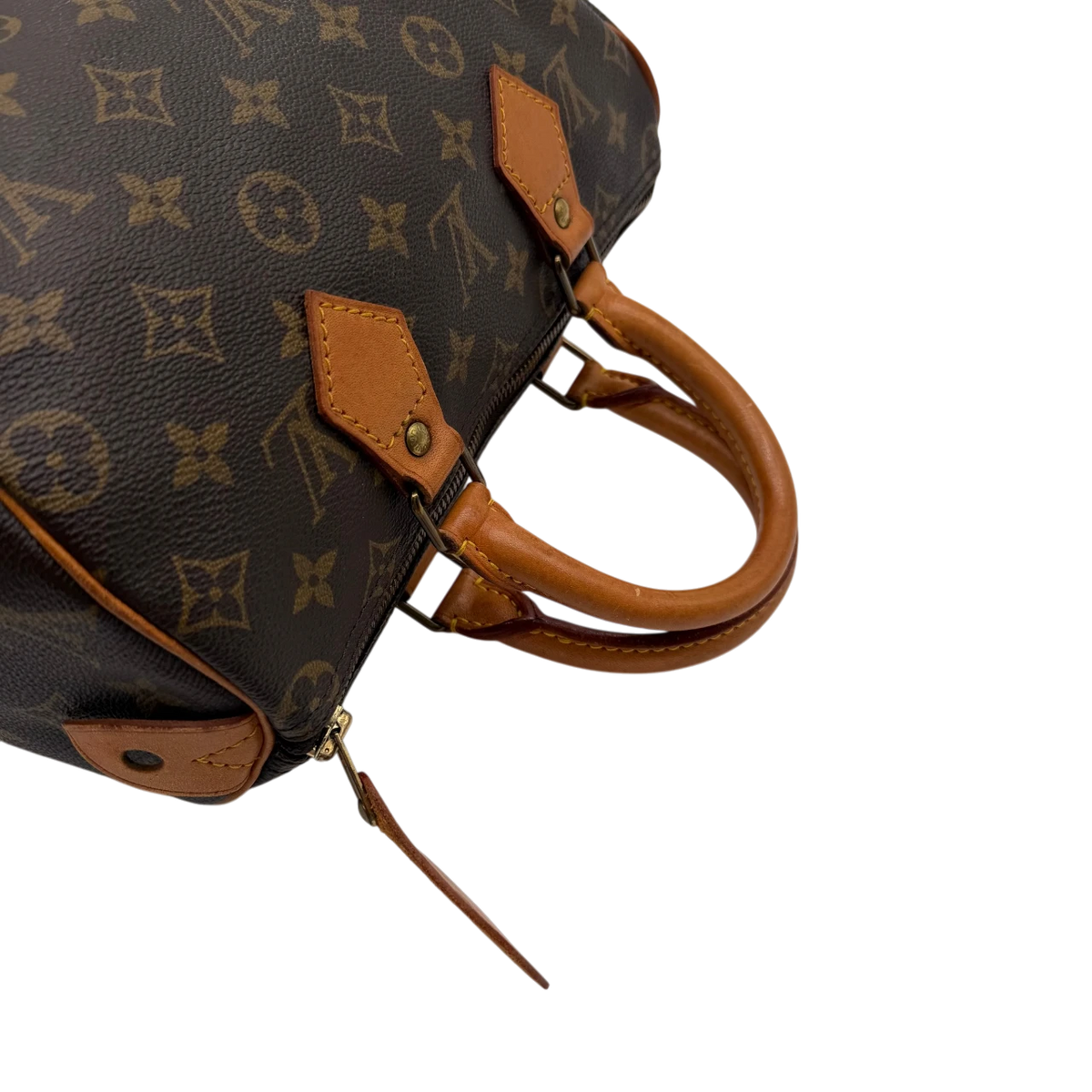 Louis Vuitton Handtasche Speedy 25 monogram braun – Henkel im Detail