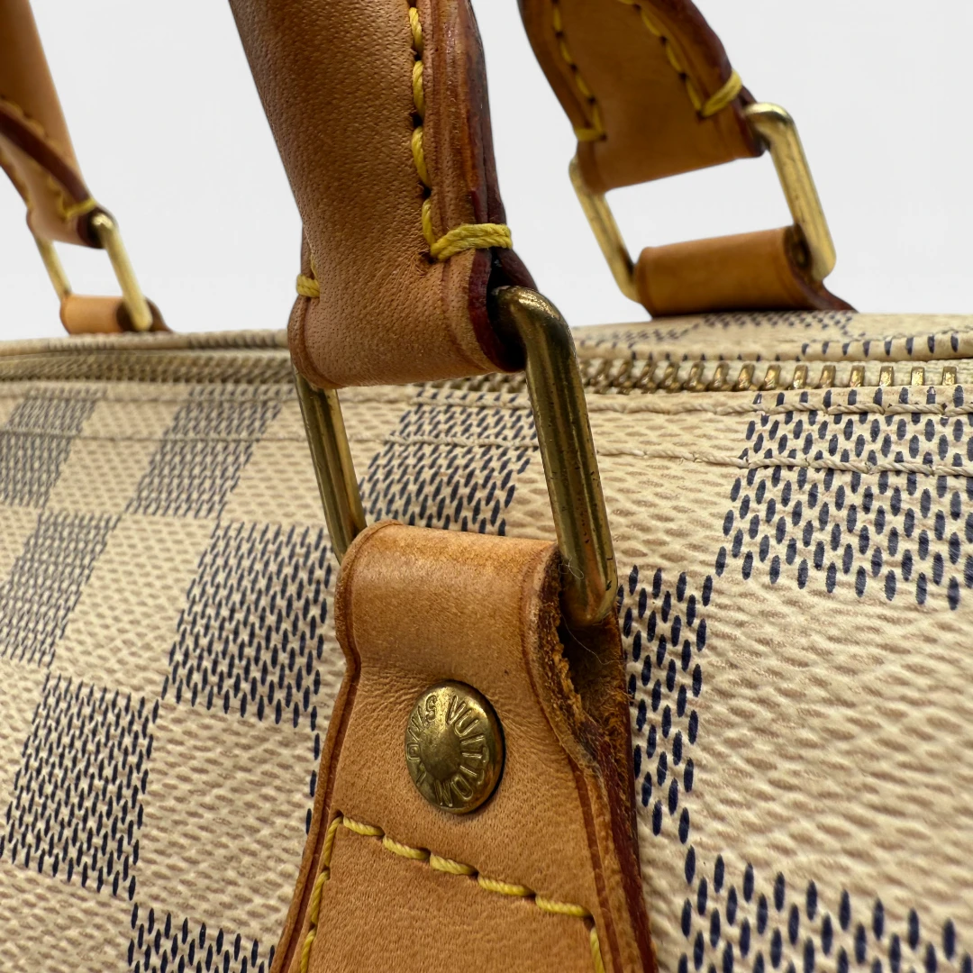 Louis Vuitton Handtasche Speedy 30 Damier Azur weiß