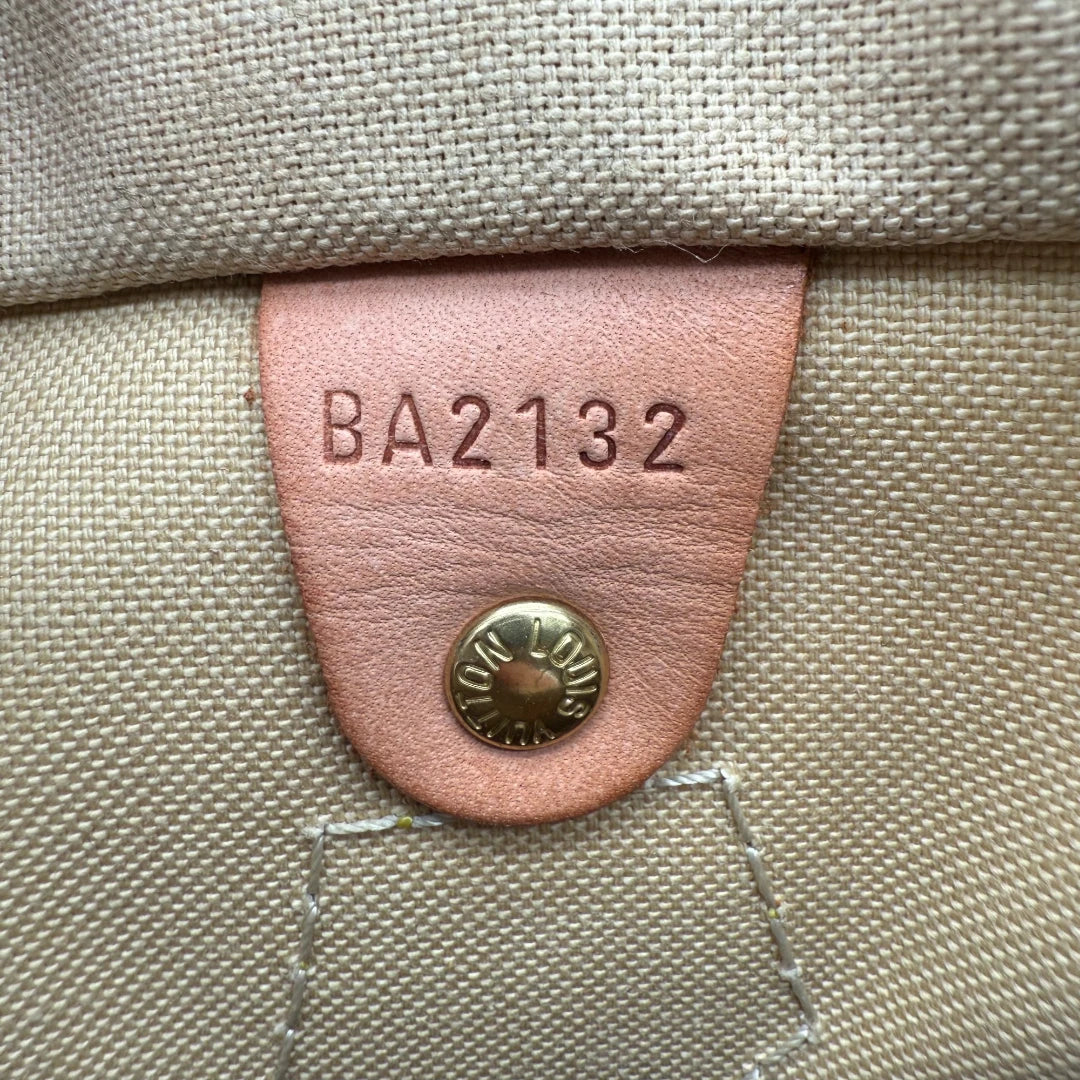 Louis Vuitton Handtasche Speedy 30 Damier Azur weiß