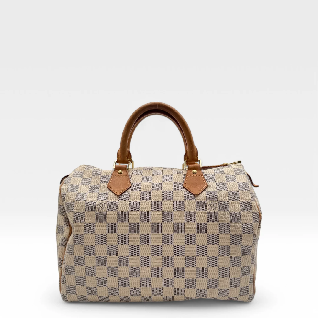 Louis Vuitton Handtasche Speedy 35 Damier Azur weiß