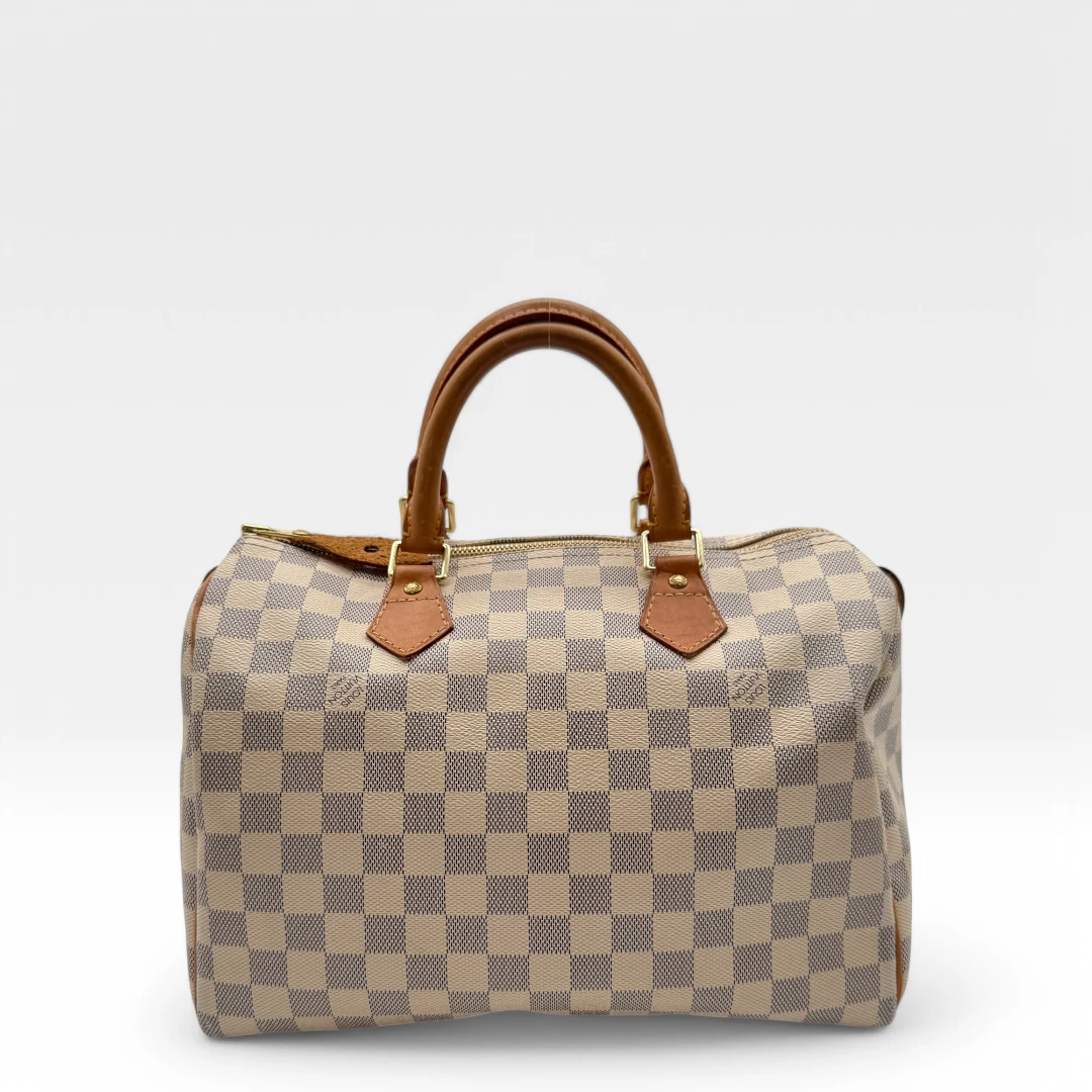 Louis Vuitton Handtasche Speedy 35 Damier Azur weiß