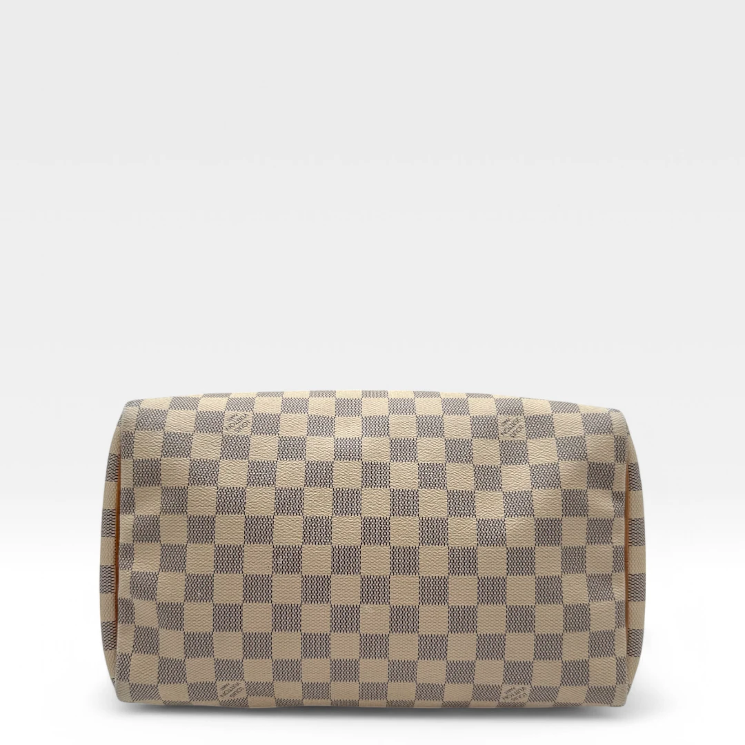 Louis Vuitton Handtasche Speedy 35 Damier Azur weiß