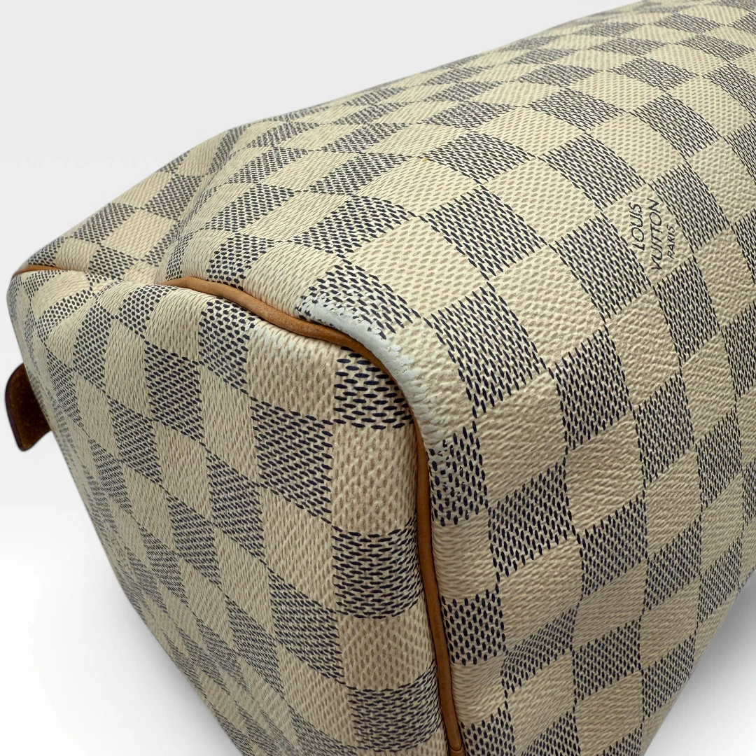Louis Vuitton Handtasche Speedy 35 Damier Azur weiß