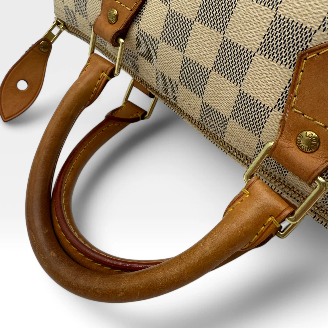 Louis Vuitton Handtasche Speedy 35 Damier Azur weiß