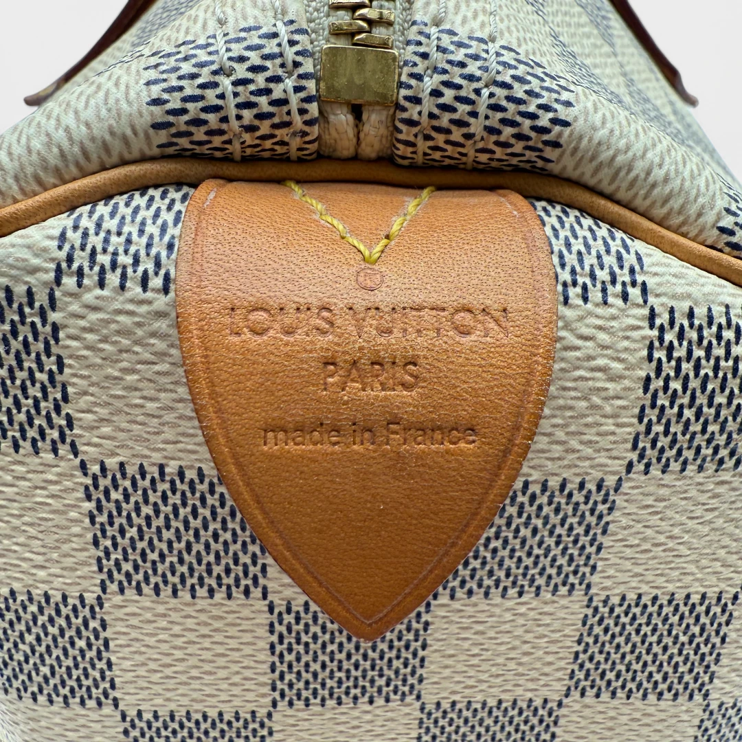 Louis Vuitton Handtasche Speedy 35 Damier Azur weiß