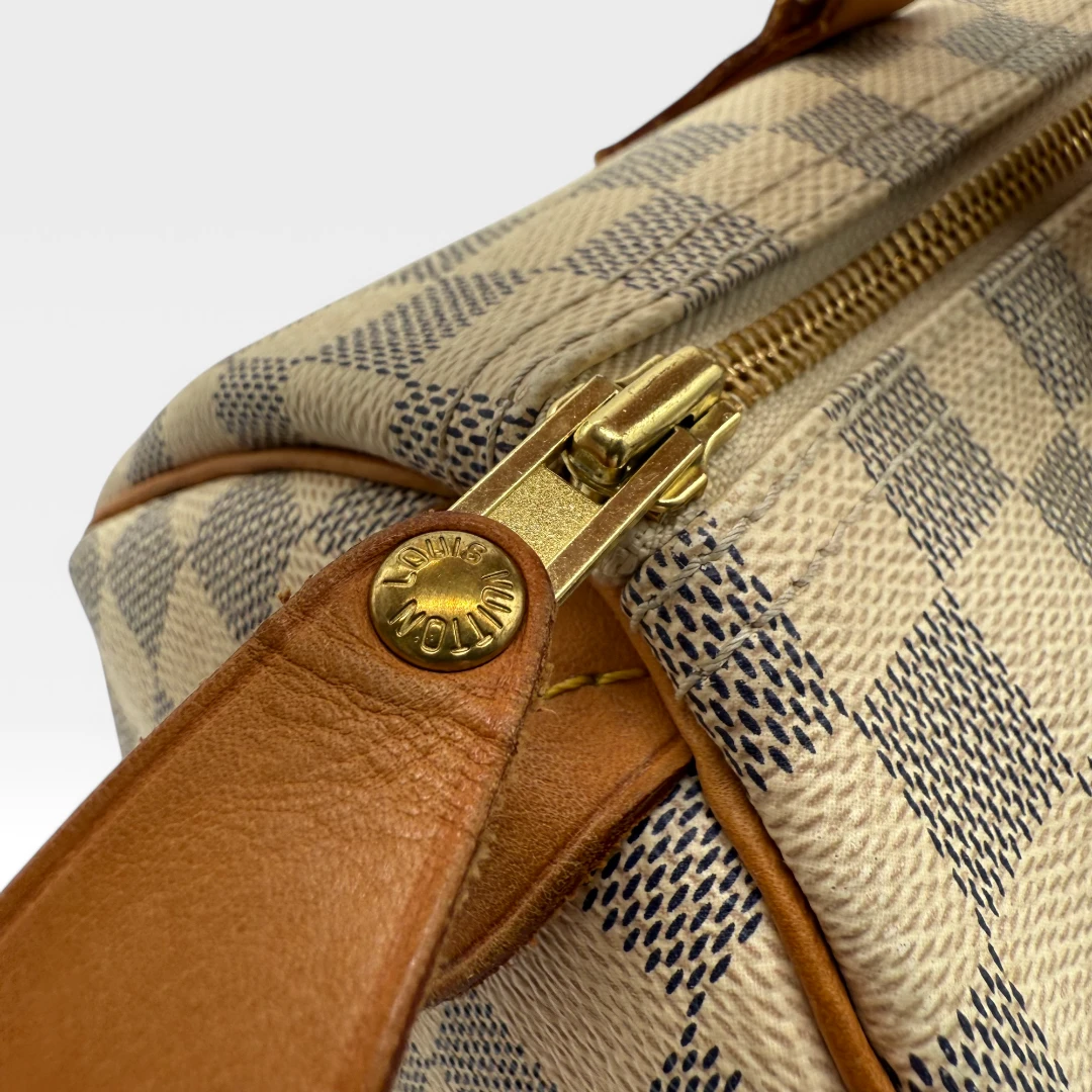 Louis Vuitton Handtasche Speedy 35 Damier Azur weiß