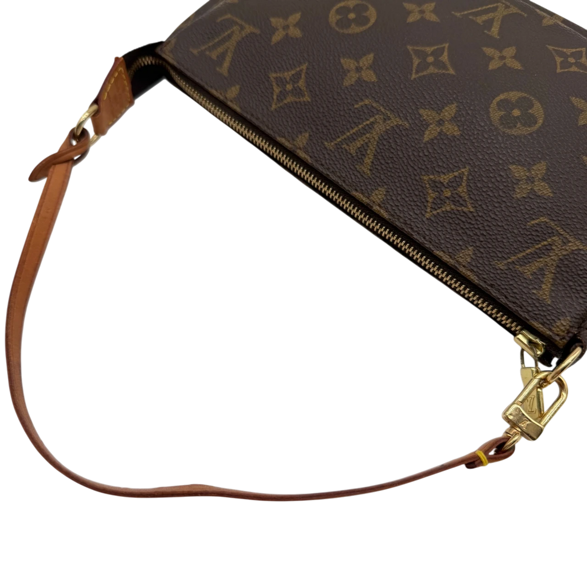 Louis Vuitton Pochette Accessoires monogram braun – Schulterriemen im Detail