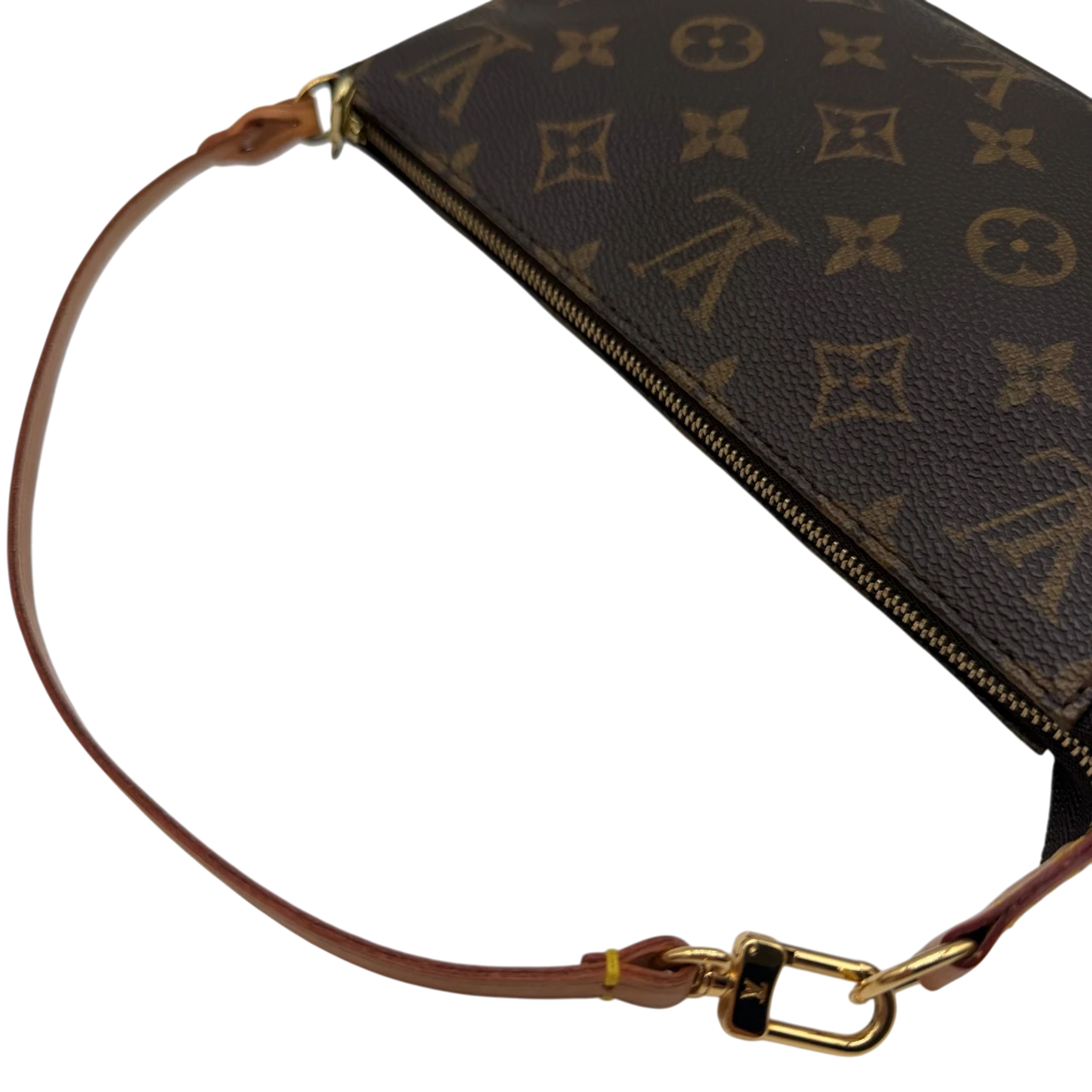 Louis Vuitton Pochette Accessoires monogram braun – Schulterriemen im Detail