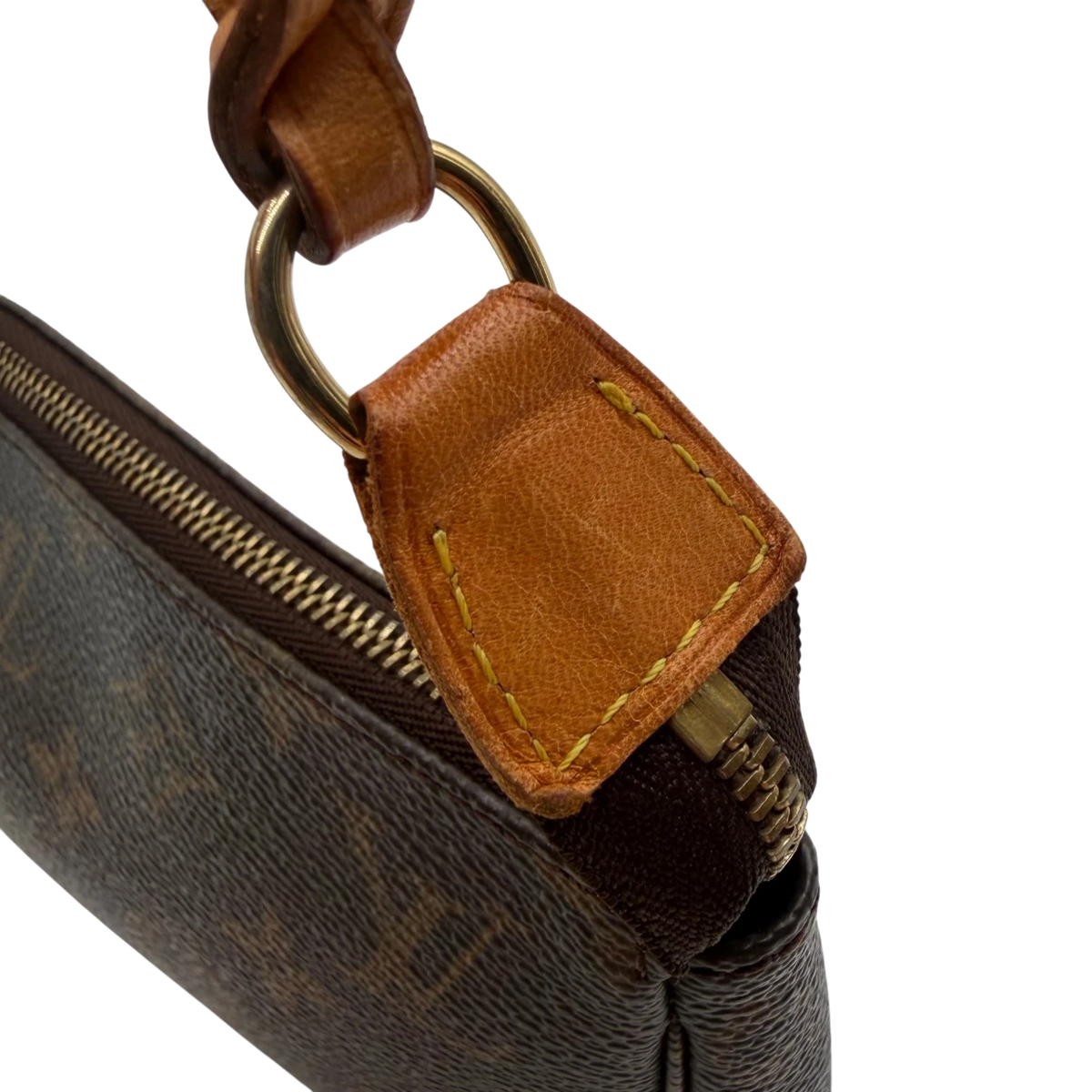 Louis Vuitton Pochette Accessoires monogram braun – Beschläge im Detail