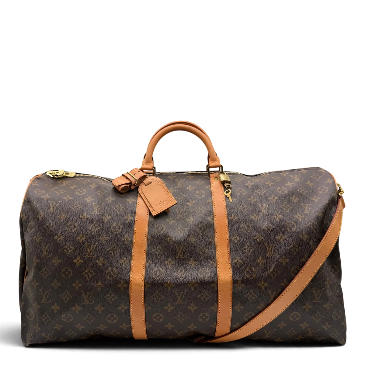 Louis Vuitton Reisetasche Keepall 60 Bandoulière monogram braun – Gesamtansicht