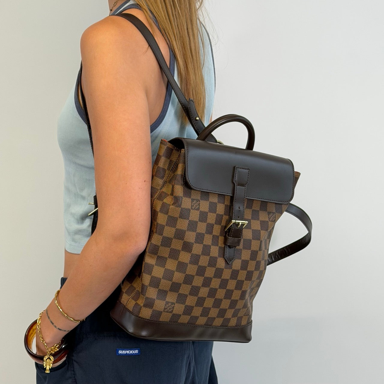 Louis Vuitton Rucksack Soho Damier Ebene braun