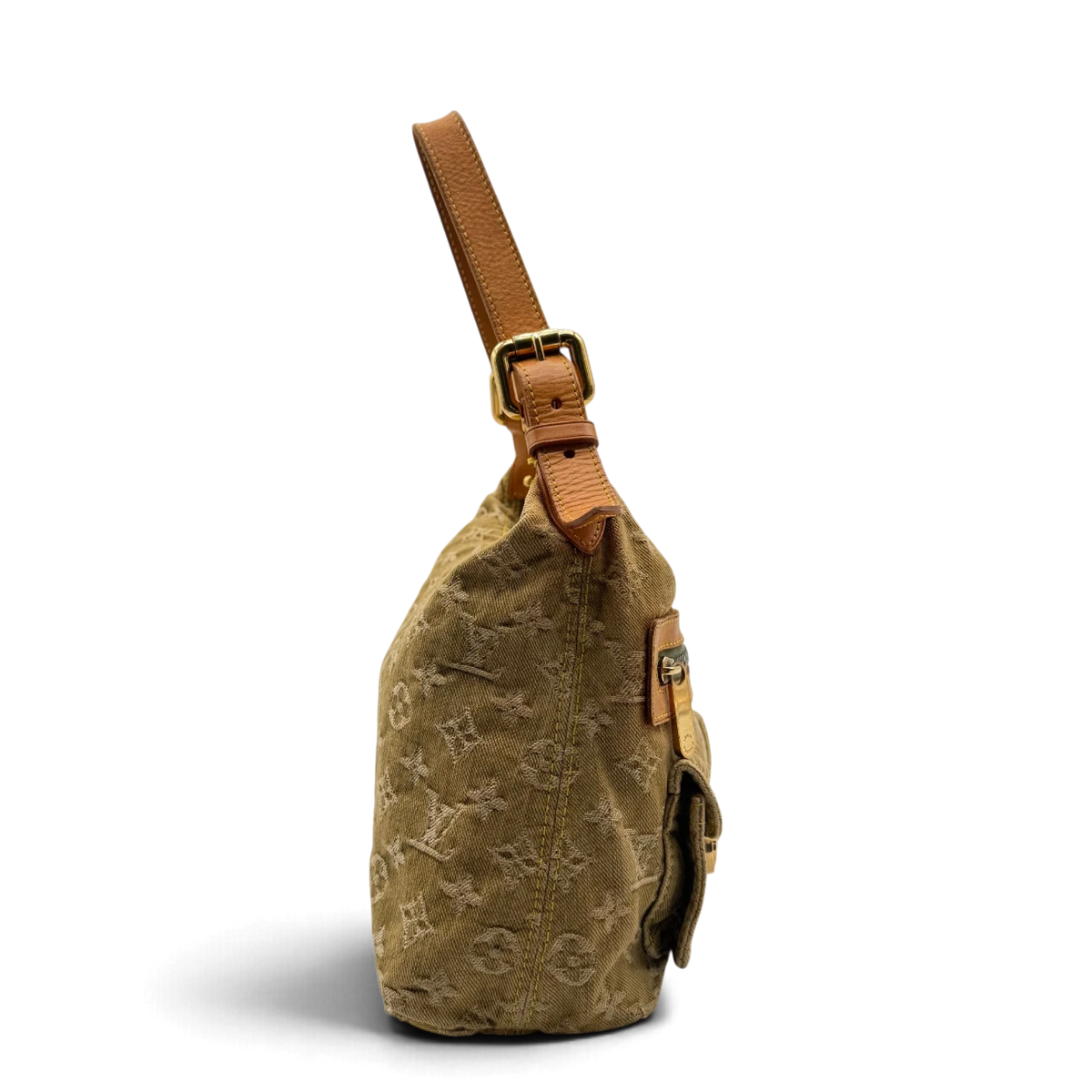 Louis Vuitton Schultertasche Baggy PM Denim monogram khaki – Seitenansicht