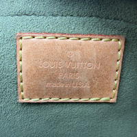 Louis Vuitton Schultertasche Mini Pleaty aus Denim monogram khaki – Prägung im Detail