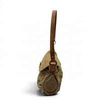 Louis Vuitton Schultertasche Mini Pleaty aus Denim monogram khaki – Seitenansicht