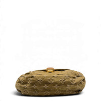 Louis Vuitton Schultertasche Mini Pleaty aus Denim monogram khaki – Unterseite