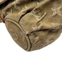 Louis Vuitton Schultertasche Mini Pleaty aus Denim monogram khaki – Ecken im Detail