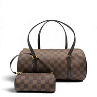 Louis Vuitton Schultertasche Papillon 30 mit kleiner Papillon Damier Ebene braun – Gesamtansicht