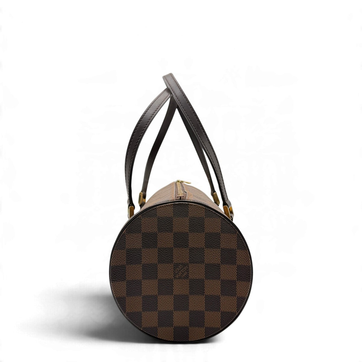 Louis Vuitton Schultertasche Papillon 30 mit kleiner Papillon Damier Ebene braun – Seitenansicht