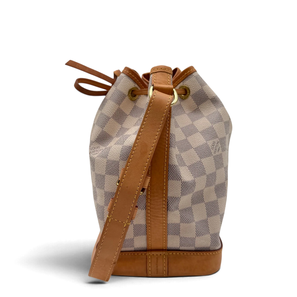 Louis Vuitton Schultertasche Sac Noé BB Damier Azur weiß – Seitenansicht