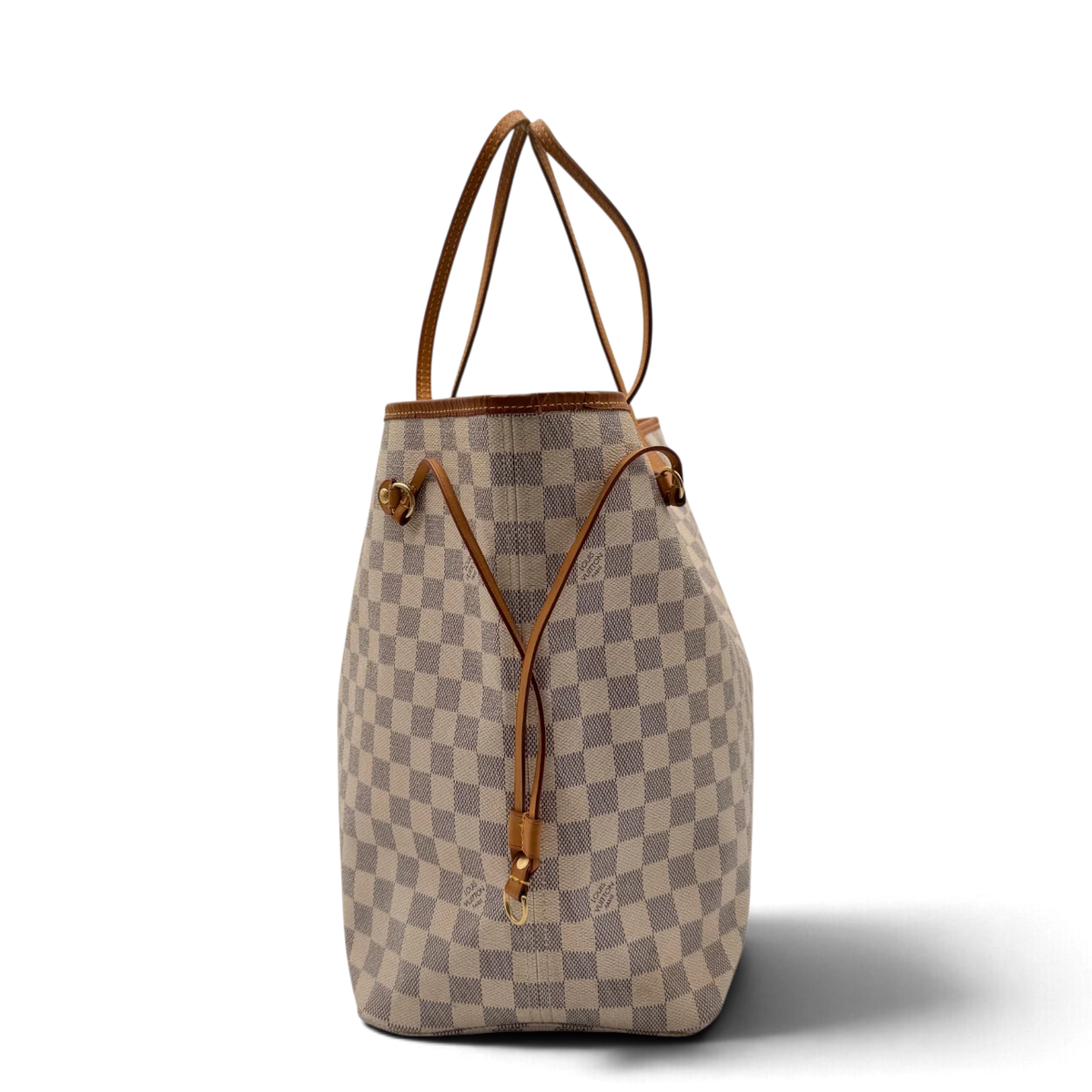Louis Vuitton Shopper Neverfull GM Damier Azur weiß – Seitenansicht