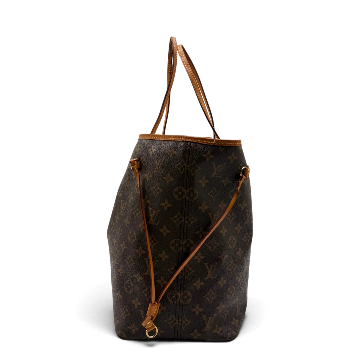Louis Vuitton Shopper Neverfull GM mit Clutch monogram braun – Seitenansicht