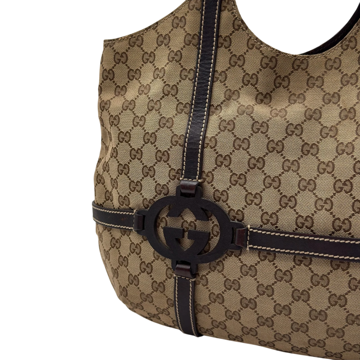 Gucci Schultertasche Royal Hobo large monogram beige