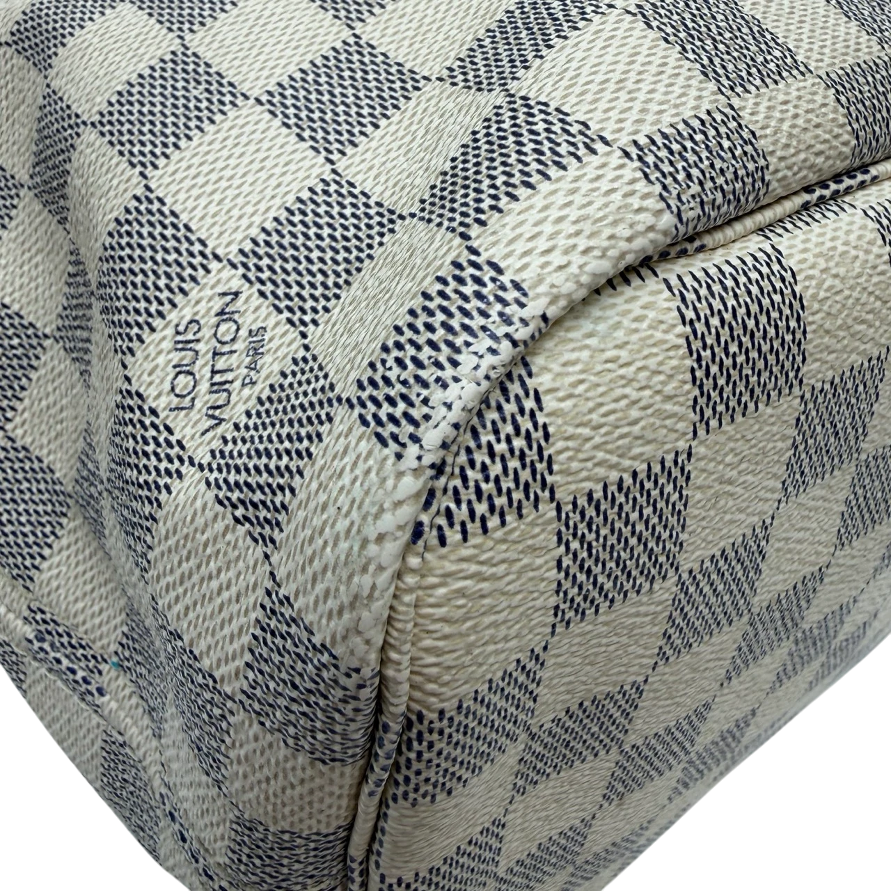 Louis Vuitton Shopper Neverfull MM Damier Azur weiß