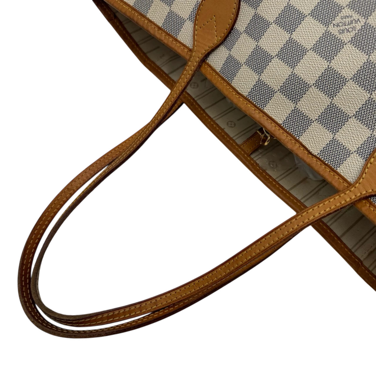 Louis Vuitton Shopper Neverfull MM Damier Azur weiß